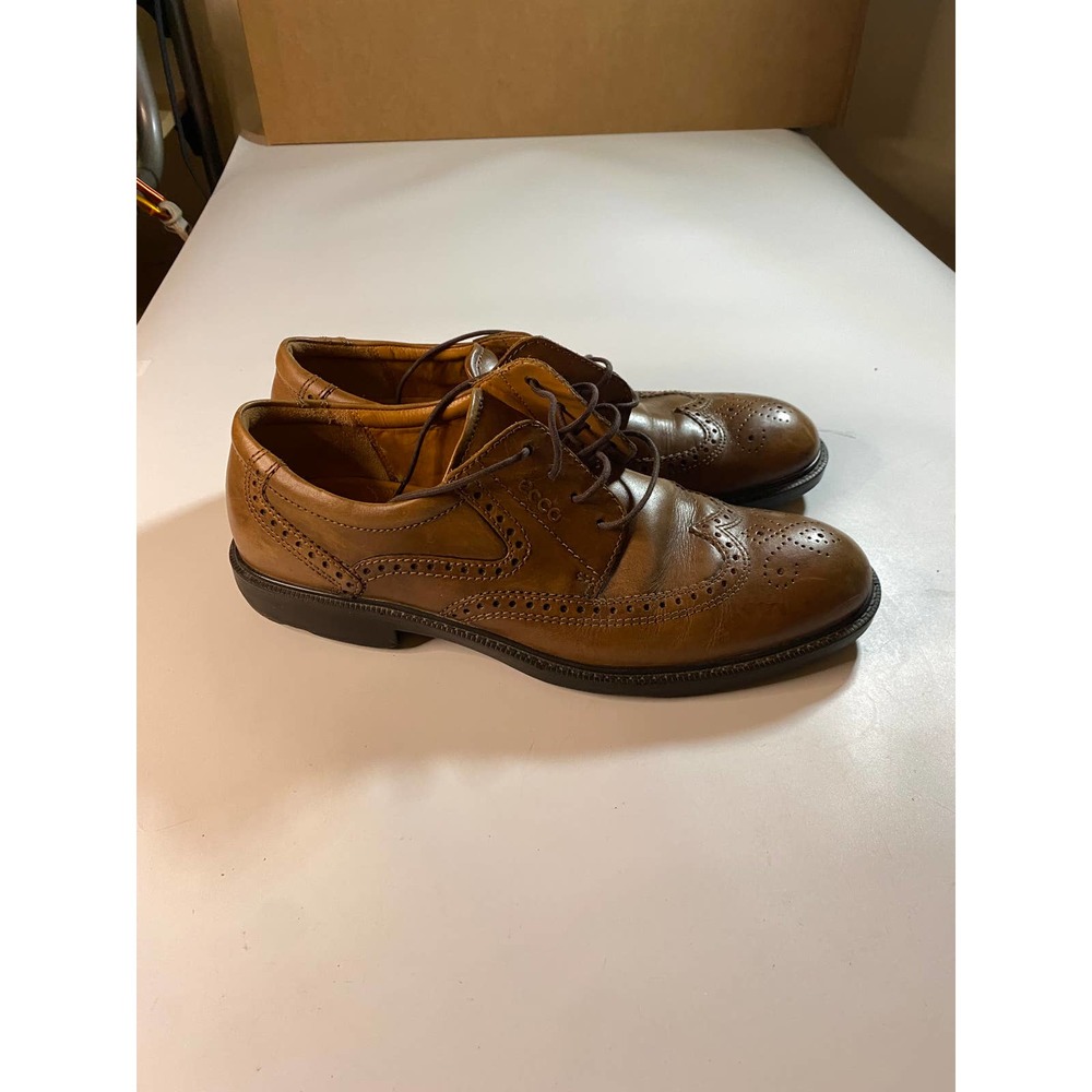 Ecco Wingtip Oxford Brown Dress Shoes Men's Size 12 - Picture 3 of 10
